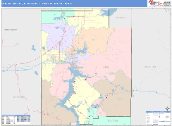 Coeur d'Alene Metro Area Digital Map Color Cast Style